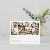 コラージュ家族の写真 |お正月 箔シーズンポストカード (立ち正面)