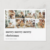 コラージュ家族の写真 |メリーメリークリスマス ポストカード (正面)