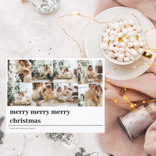 コラージュ家族の写真 |メリーメリークリスマス ポストカード