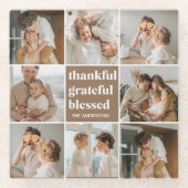 コラージュ家族の写真 |感謝賛美 ガラスコースター (正面)