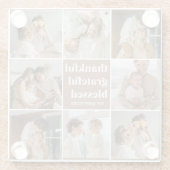 コラージュ家族の写真 |感謝賛美 ガラスコースター (裏面)