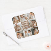 コラージュ家族の写真 |感謝賛美 スクエアシール (封筒)