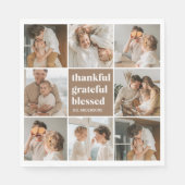 コラージュ家族の写真 |感謝賛美 スタンダードランチョンナプキン (正面)