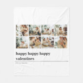 コラージュ家族の写真 | Happy Valentines フリースブランケット (正面)