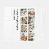 コラージュ家族の写真 | Happy Valentines フリースブランケット (正面(横))