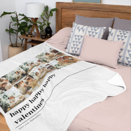 コラージュ家族の写真 | Happy Valentines フリースブランケット