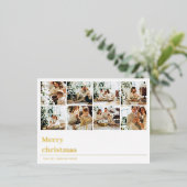 コラージュ家族の写真 | Merry Christmasはがき 箔シーズンポストカード (立ち正面)