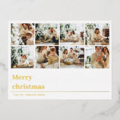 コラージュ家族の写真 | Merry Christmasはがき 箔シーズンポストカード (正面)
