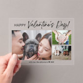 コラージュ家族フォトブラシスクリプトバレンタインデー アクリル招待状 (インサイチュ (ポータブル))