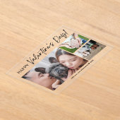 コラージュ家族フォトブラシスクリプトバレンタインデー アクリル招待状 (レイダウン)