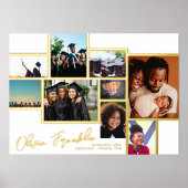 コラージュ数々のフォトグラードスクールの金ゴールドフレーム 箔ポスター (正面)