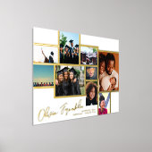 コラージュ数々のフォトグラードスクールの金ゴールドフレーム 箔ポスター (レイダウン)