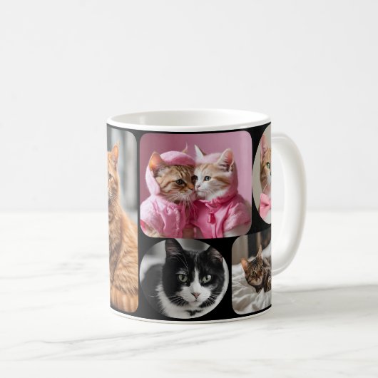 コラージュ数々の写真モンタージュスクラップブック作り コーヒーマグカップ (正面右)