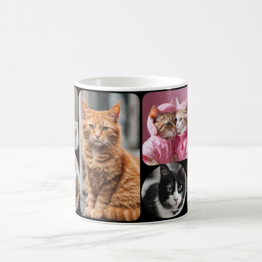 コラージュ数々の写真モンタージュスクラップブック作り コーヒーマグカップ (中央)