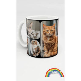 コラージュ数々の写真モンタージュスクラップブック作り コーヒーマグカップ