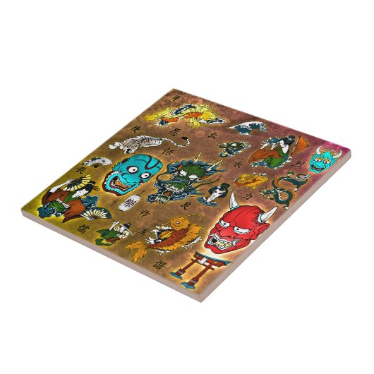 コラージュ日本の タイル (側面)