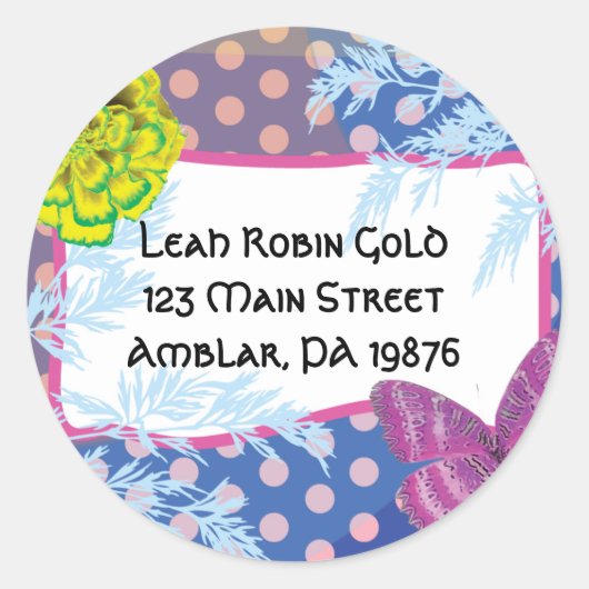 コラージュ熱狂するバルミツワー招待状 ラウンドシール (正面)