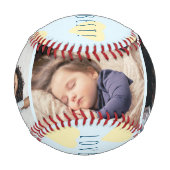 コラージュ父の日を愛するパパの3枚の写真 野球ボール (裏面)