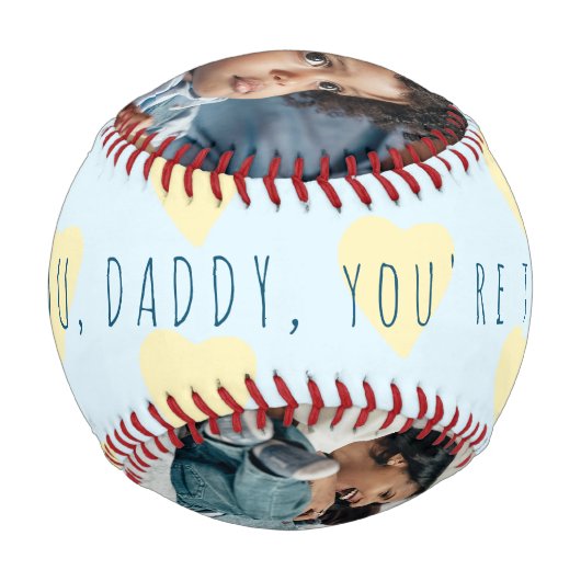 コラージュ父の日を愛するパパの3枚の写真 野球ボール (正面)
