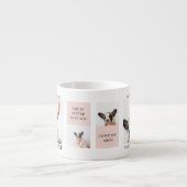 コラージュ犬の写真 |犬は私のバレンタイン |ピンク エスプレッソカップ (正面)