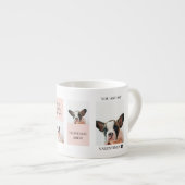 コラージュ犬の写真 |犬は私のバレンタイン |ピンク エスプレッソカップ (正面右)