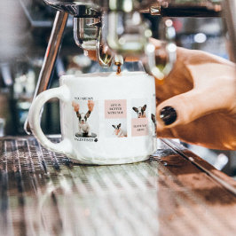 コラージュ犬の写真 |犬は私のバレンタイン |ピンク エスプレッソカップ