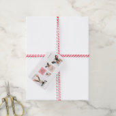 コラージュ犬の写真 |犬は私のバレンタイン |ピンク ギフトタグ (より糸付き)