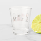 コラージュ犬の写真 |犬は私のバレンタイン |ピンク ショットグラス (裏面)