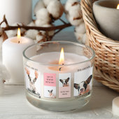 コラージュ犬の写真 |犬は私のバレンタイン |ピンク 長方形シール