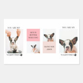 コラージュ犬の写真 |犬は私のバレンタイン |ピンク 長方形シール (正面)