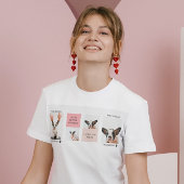 コラージュ犬の写真 |犬は私のバレンタイン |ピンク Tシャツ