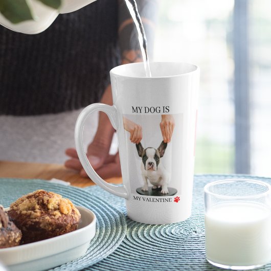 コラージュ犬の写真 |私の犬はバレンタイン カフェラテマグ