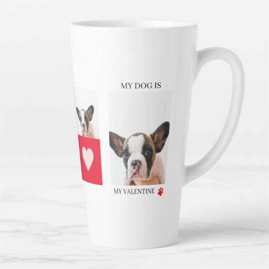 コラージュ犬の写真 |私の犬はバレンタイン カフェラテマグ (右)