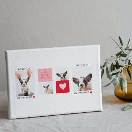 コラージュ犬の写真 |私の犬はバレンタイン キャンバスプリント