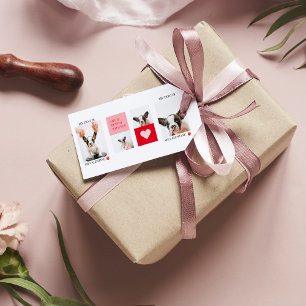 コラージュ犬の写真  私の犬はバレンタイン ギフトタグ