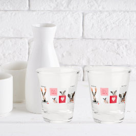 コラージュ犬の写真 |私の犬はバレンタイン ショットグラス