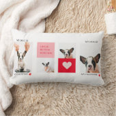 コラージュ犬の写真 |私の犬はバレンタイン ランバークッション (ブランケット)