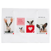 コラージュ犬の写真 |私の犬はバレンタイン ラージペーパーバッグ (裏面)