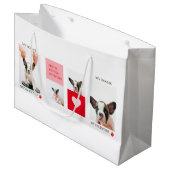 コラージュ犬の写真 |私の犬はバレンタイン ラージペーパーバッグ (正面アングル)