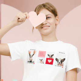 コラージュ犬の写真 |私の犬はバレンタイン Tシャツ