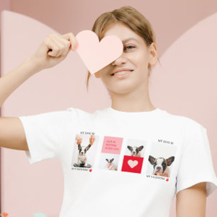 コラージュ犬の写真 私の犬はバレンタイン Tシャツ