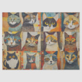 コラージュ猫の爆発の切り離しティッシュペーパー 薄葉紙 (正面)