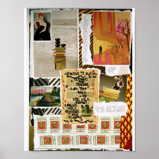 コラージュ破れたアートセラピー手描きポスター ポスター (正面)