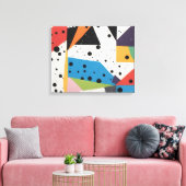 コラージュ紙ブラックドット キャンバスプリント (インサイチュ (リビング))