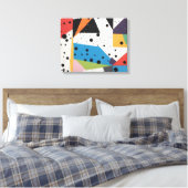 コラージュ紙ブラックドット キャンバスプリント (インサイチュ (寝室))