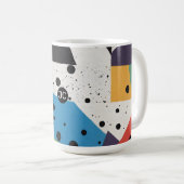 コラージュ紙ブラックドット コーヒーマグカップ (正面右)