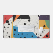 コラージュ紙ブラックドット デスクマット (キーボード&マウス)