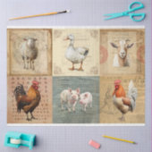 コラージュ組織デコページ紙の家畜2 薄葉紙 (クラフト)