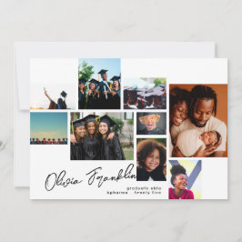 コラージュ編集可能数々の写真卒業パーティー 招待状