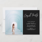 コラージュ編集可能数々の写真卒業パーティー 招待状 (裏面)